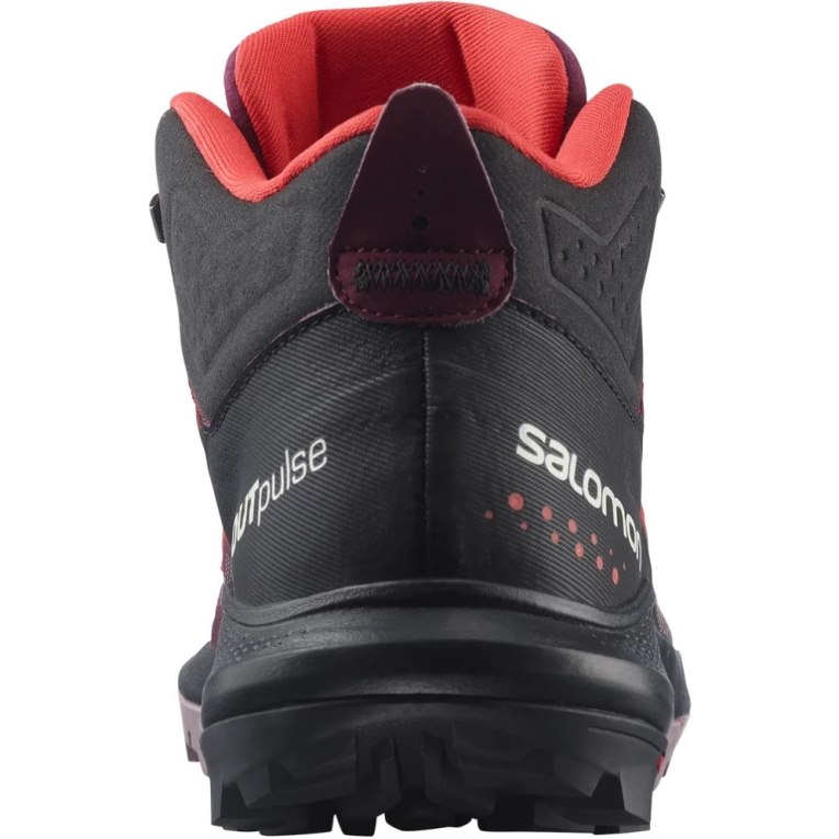 Botas Montaña Salomon Outpulse Mid GTX Mujer Fucsia Rojos Negros | MX ZDCH807